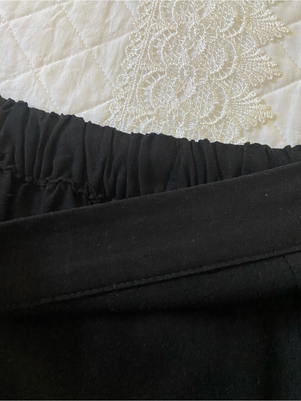Time and Tru Black Linen Blend Pull On Midi Skirt with Front Slit Size Medium - Picture 7 of 14